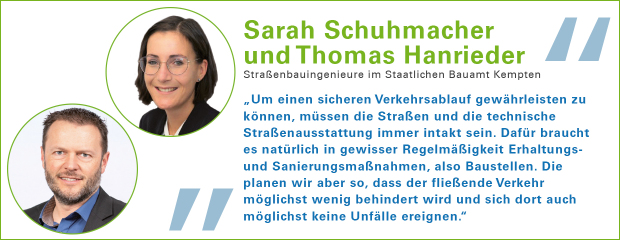 Zitat und Portrait der Straßenbauingenieure Schuhmacher und Hanrieder Zitat und Portrait der Straßenbauingenieure Schuhmacher und Hanrieder